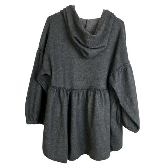 Farmhouse Frocks Sweatshirt Dress Womens Small Gray Hoodie Pockets Relaxed - Picture 2 of 8
